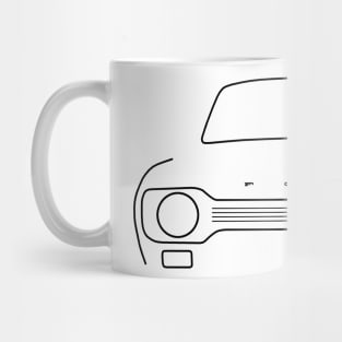 Ford Escort Mk1 classic car outline graphic (black) Mug